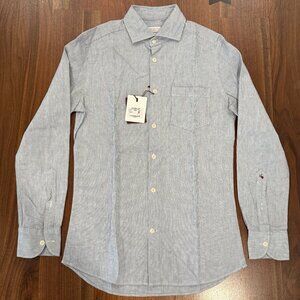 Slowear Glanshirt Cotton Oxford - Navy / White - Size 38 / 15 - BNWT